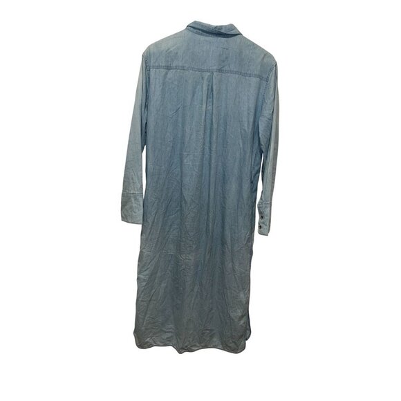 Equipment Femme Blue Delaney Chambray Button-Down Shirt Dress Women's Size L - Picture 2 of 9